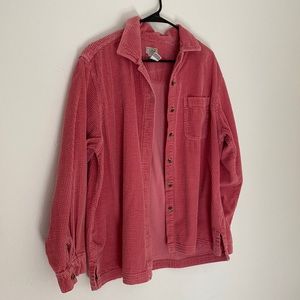 Vintage L.L. Bean Pink Corduroy Button Up  Size L